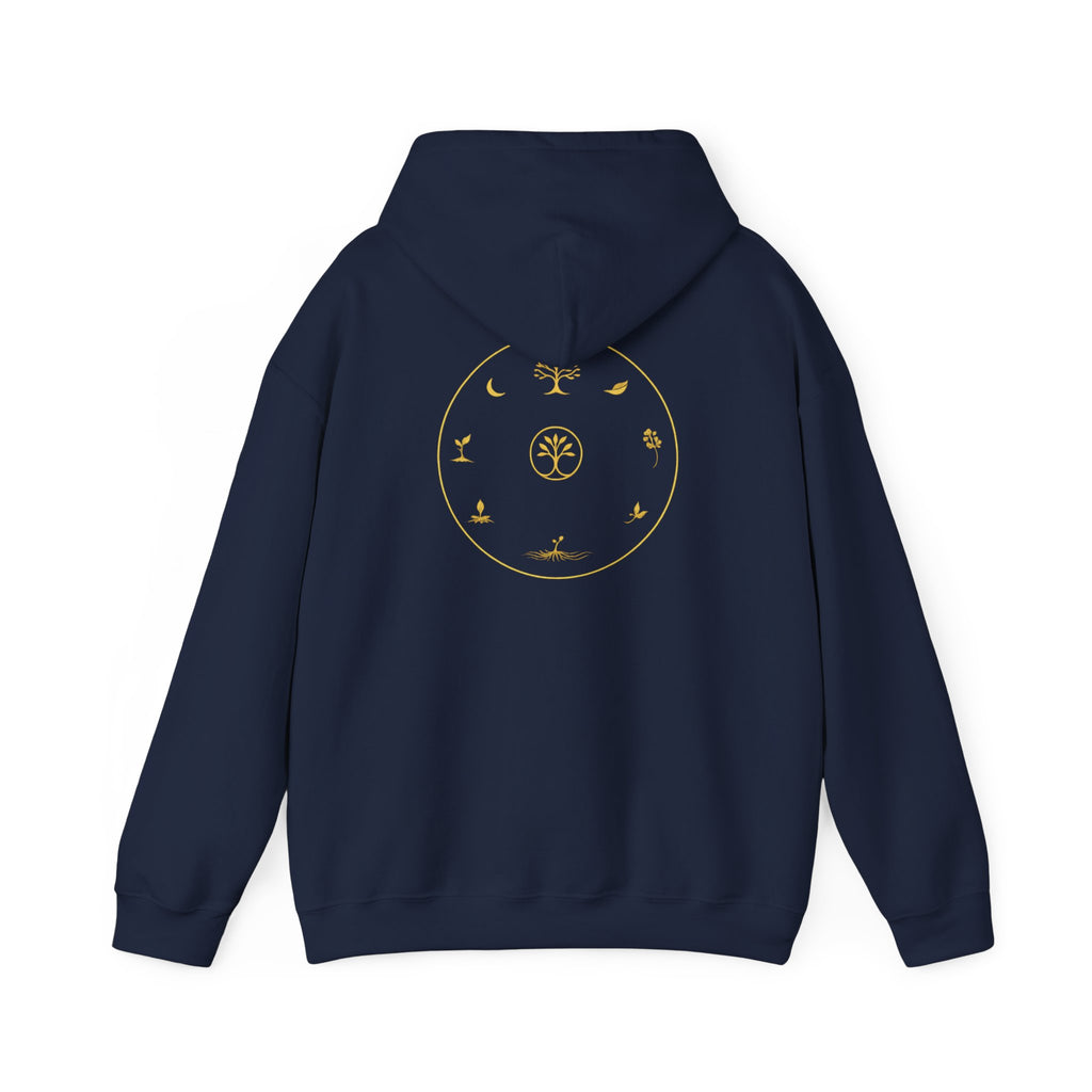 Minimalist Gold Zodiac Circle Hoodie — Subtle Astrological Symbols