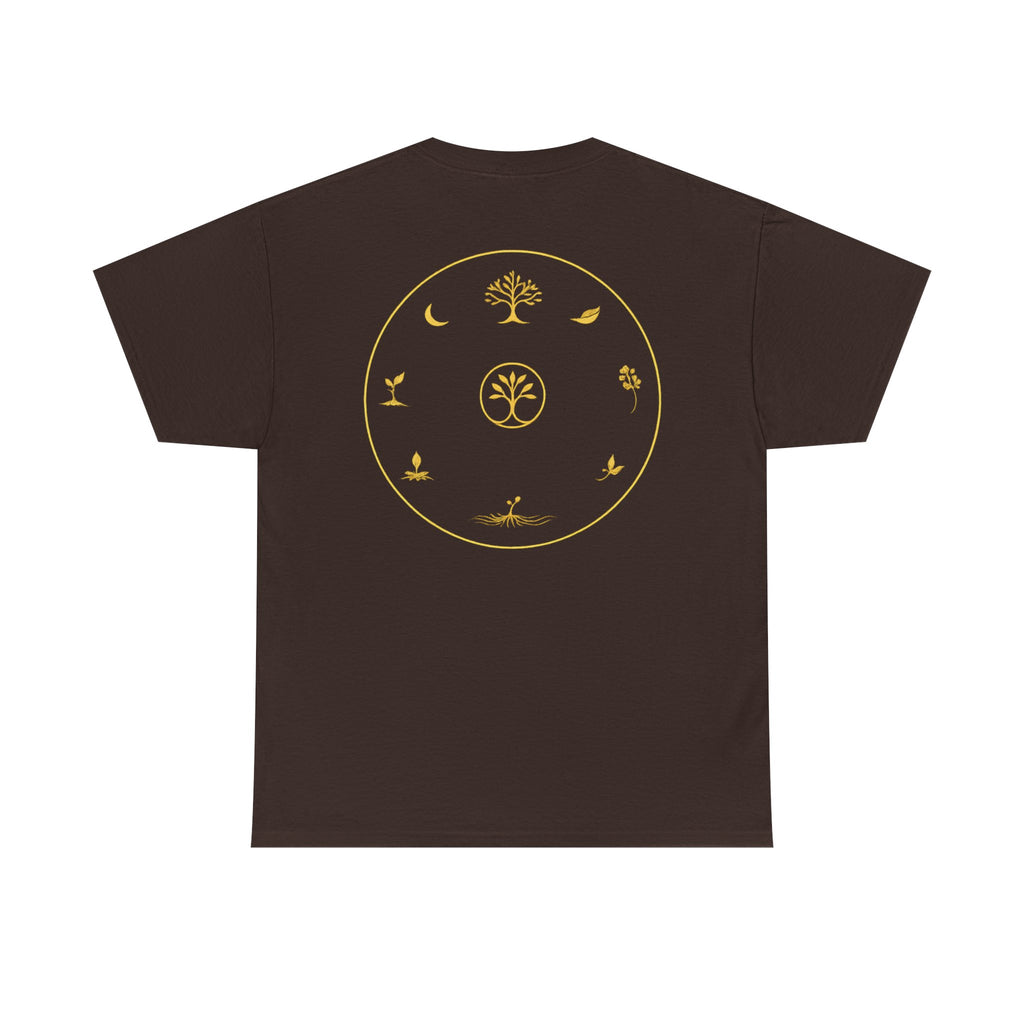 Tree of Life Symbol T‑Shirt — Minimal Gold Circular Nature Design