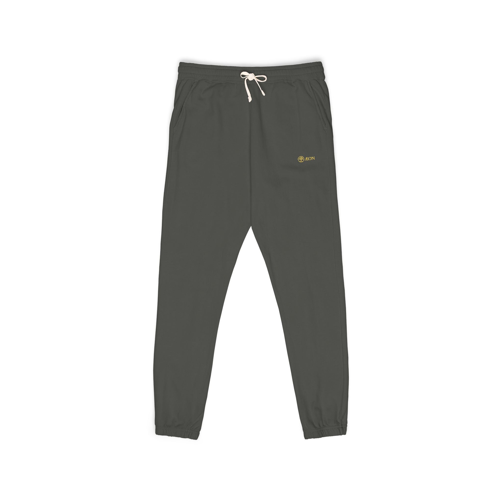 Embroidered 'Sage' Fleece Sweatpants — Cozy Garment-Dyed Joggers