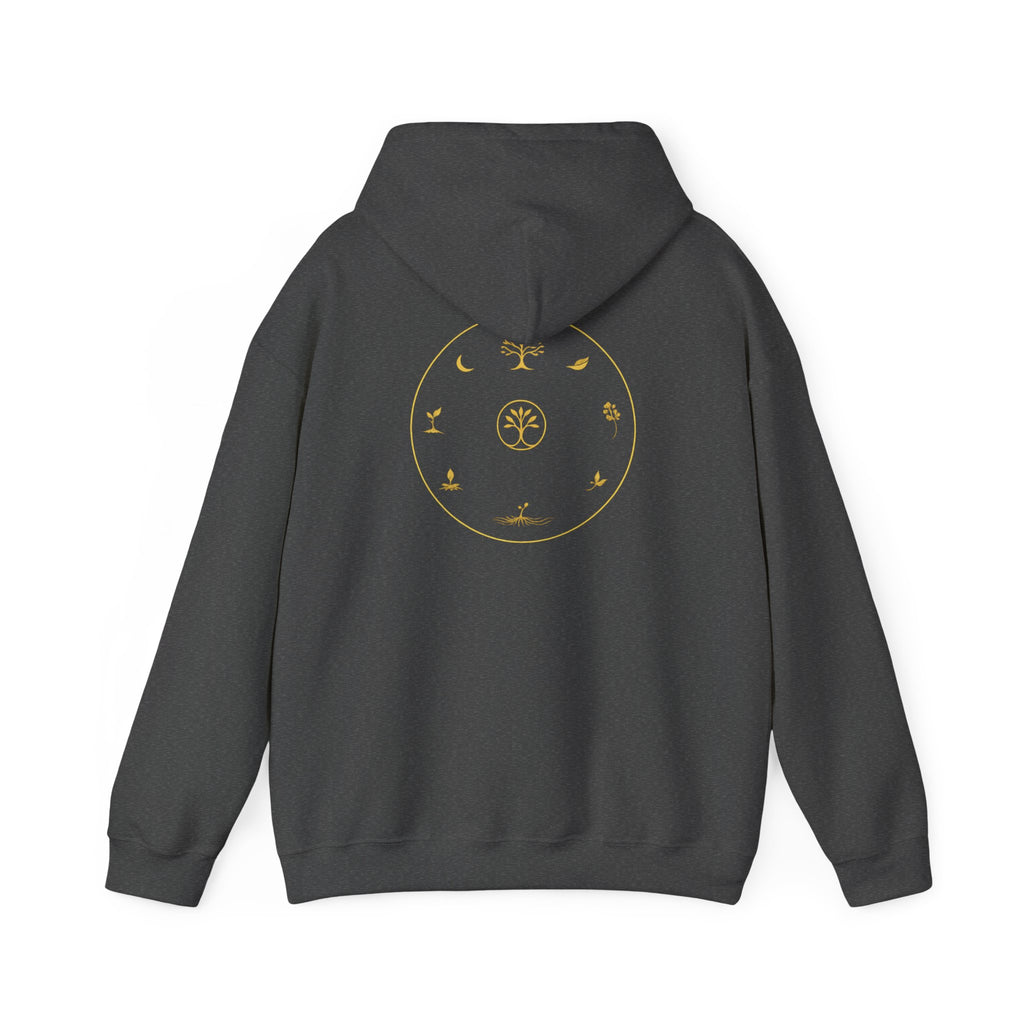 Minimalist Gold Zodiac Circle Hoodie — Subtle Astrological Symbols