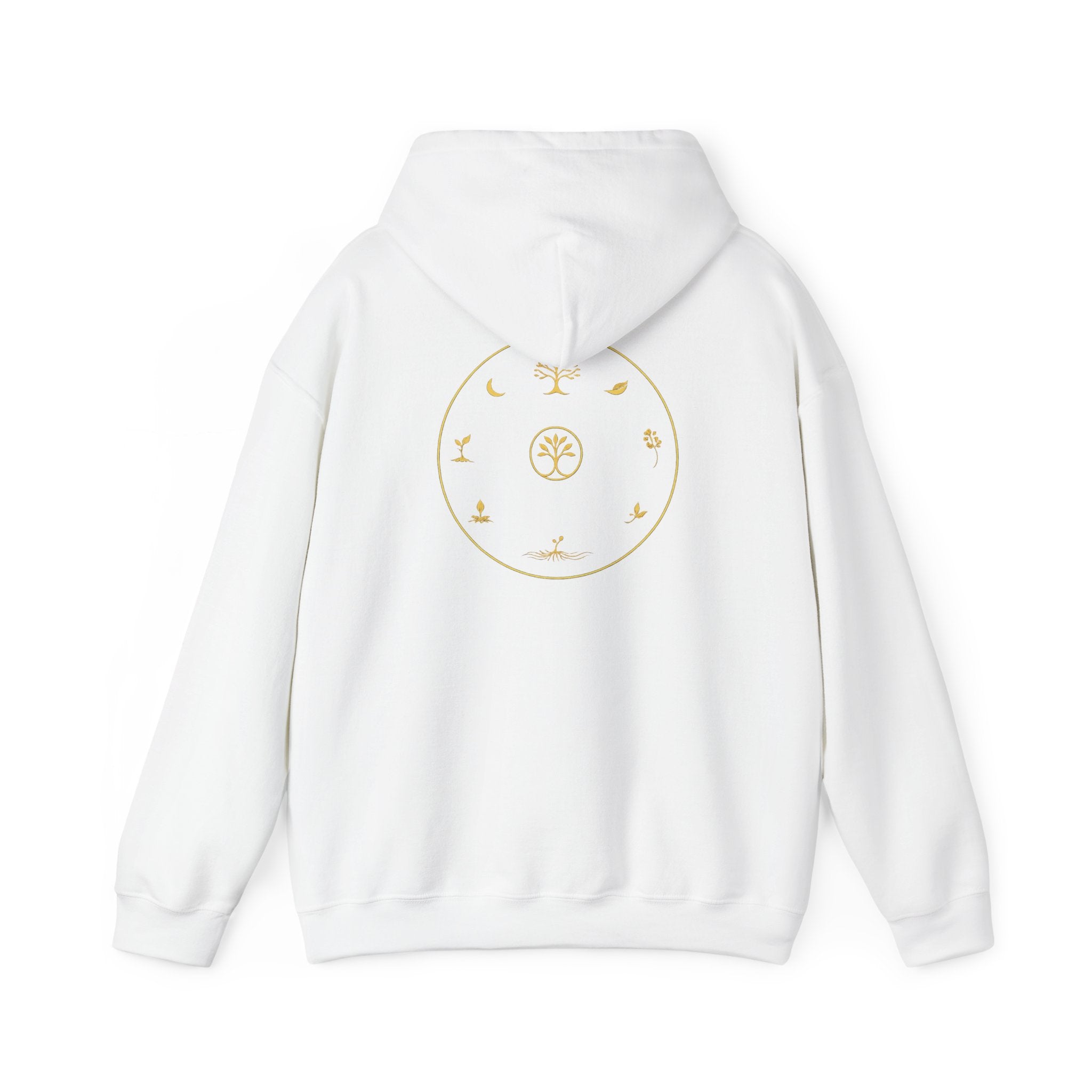 Minimalist Gold Zodiac Circle Hoodie — Subtle Astrological Symbols