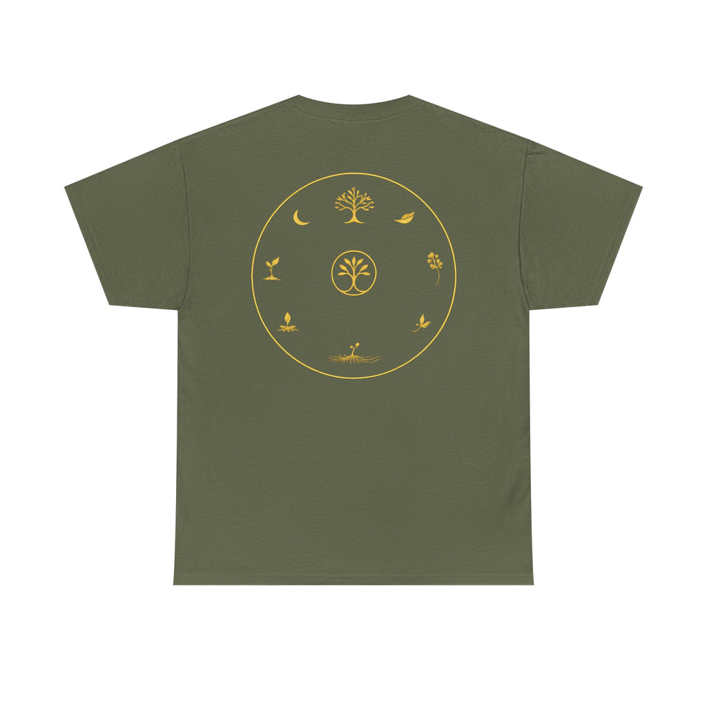 Tree of Life Symbol T‑Shirt — Minimal Gold Circular Nature Design