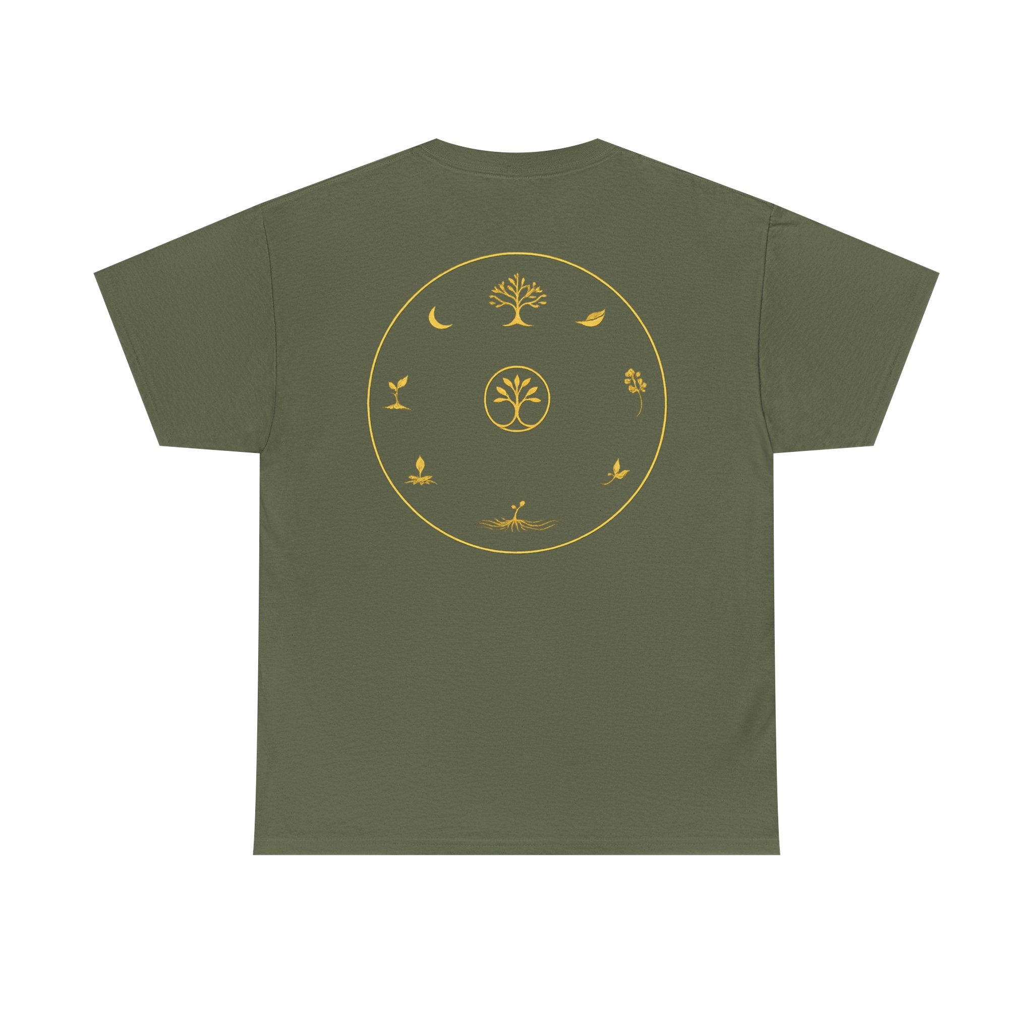 Tree of Life Symbol T‑Shirt — Minimal Gold Circular Nature Design