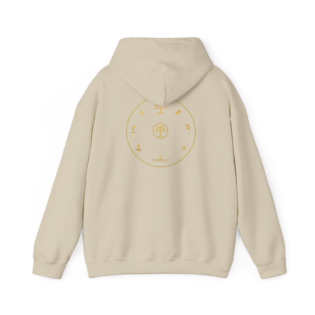 Minimalist Gold Zodiac Circle Hoodie — Subtle Astrological Symbols