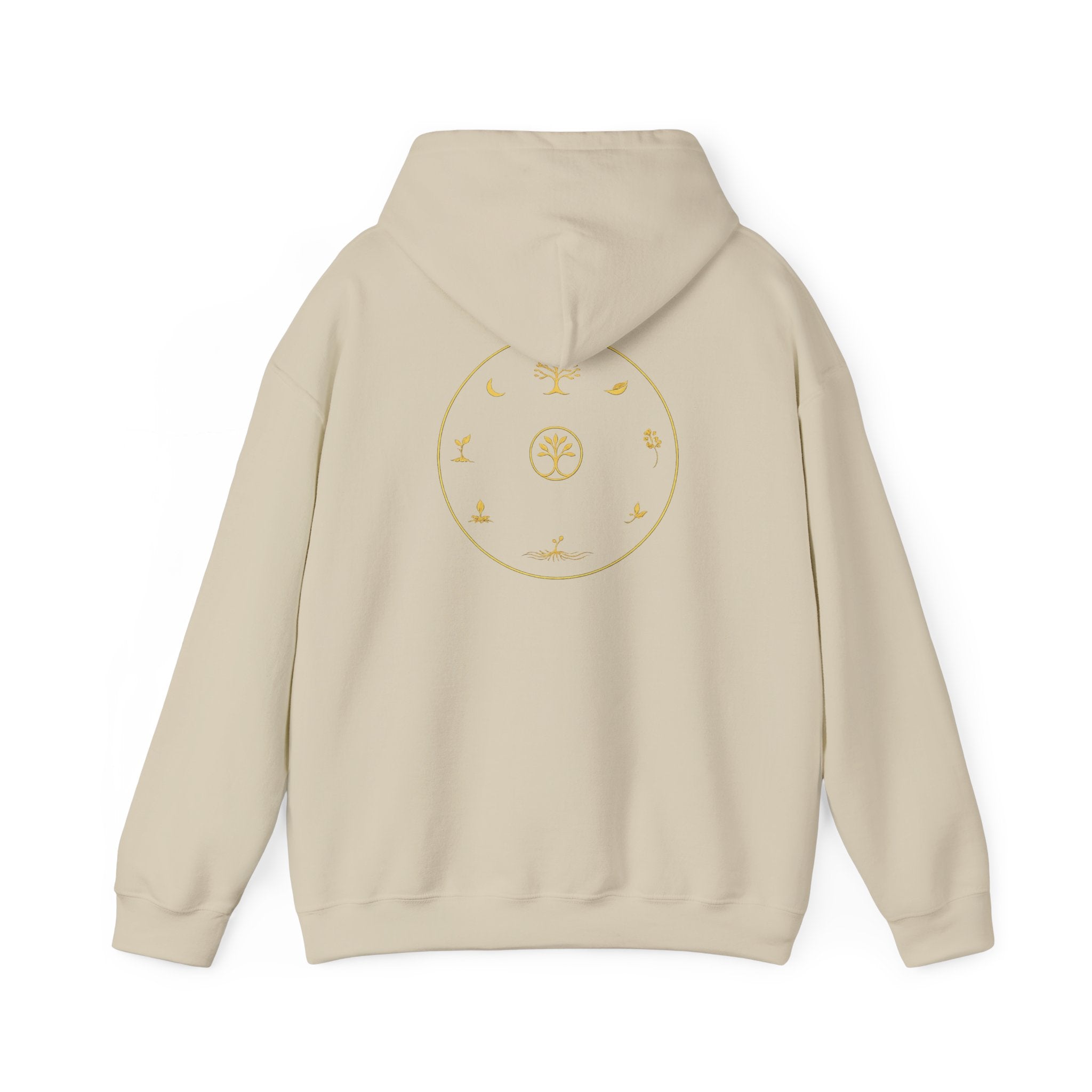 Minimalist Gold Zodiac Circle Hoodie — Subtle Astrological Symbols